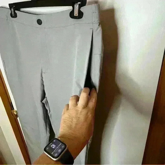 Banana Republic Pants Straight Leg Lightweight Men 38x30 Gray Casual Performance - Picture 3 of 10